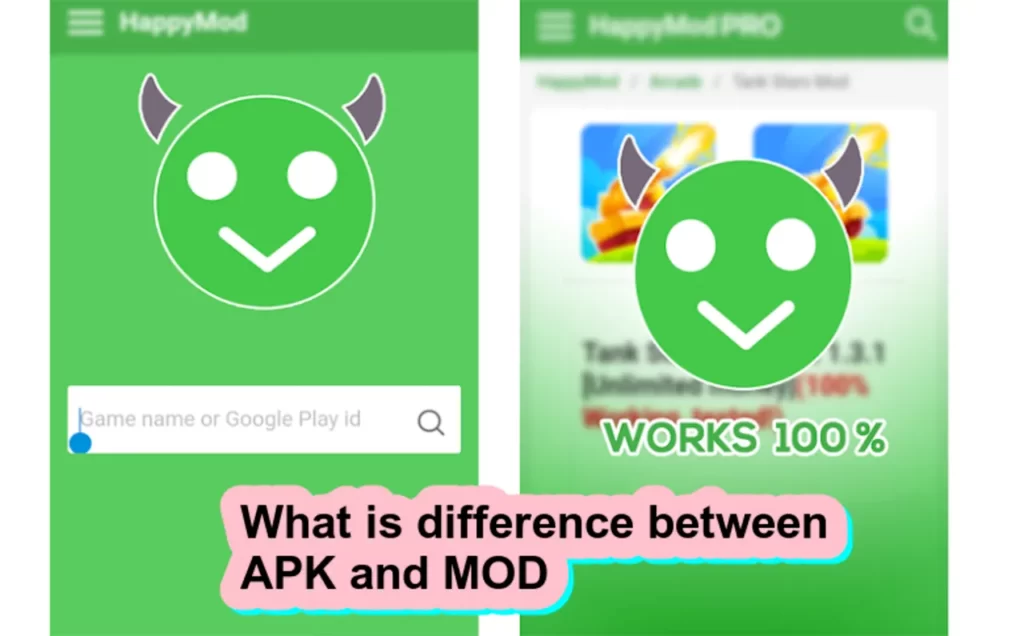 What is difference between APK and MOD